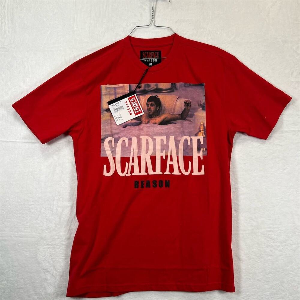 Reason Clothing Scarface Tony Montana Men's Red Graphic T-Shirt Size M